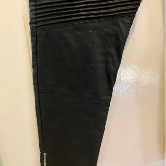 Faux Leather Pants with Ankle Zippers and Knee Details - NWOT - Picture 2 of 5